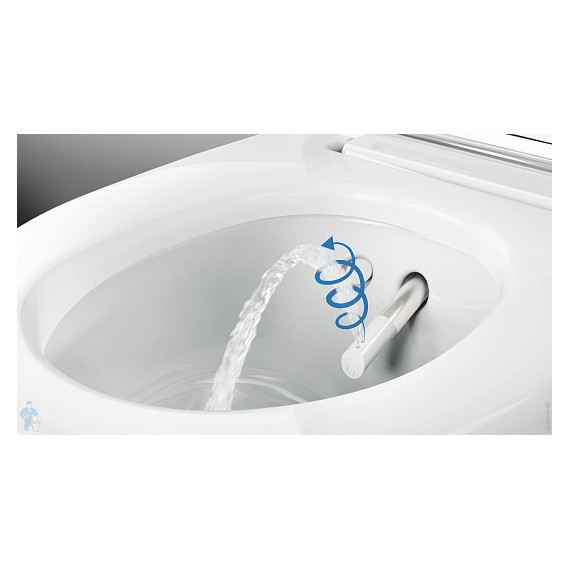 Унитаз-биде подвесной безободковый Geberit AquaClean Sela 146.224.21.1 с крышкой микролифт (панель - хром) - фото 2