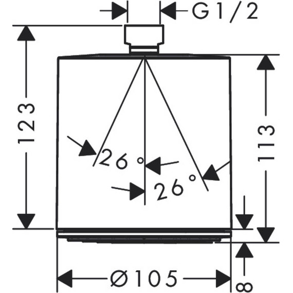 Верхний душ Hansgrohe Pulsify 105 1jet 24130000 - фото 2