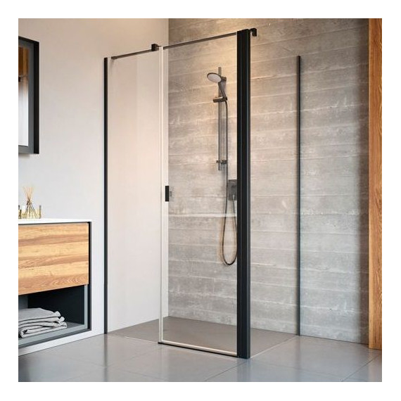 Душевое ограждение Radaway Nes 8 Black KDS II 110x75 см L (стекло 8 мм), черный/прозрачное - фото 