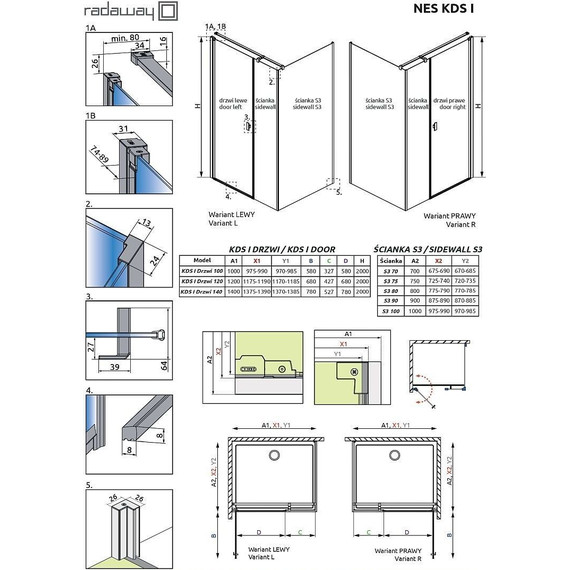 Душевое ограждение Radaway Nes Black KDS I 120x75 см R, черный/прозрачное - фото 7