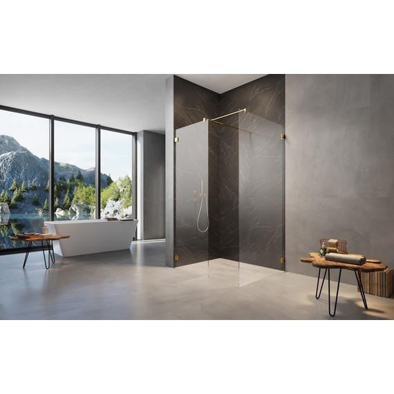 Душевое ограждение Radaway Essenza Pro Gold Walk-in III 140x80 см, золото/прозрачное - фото 2