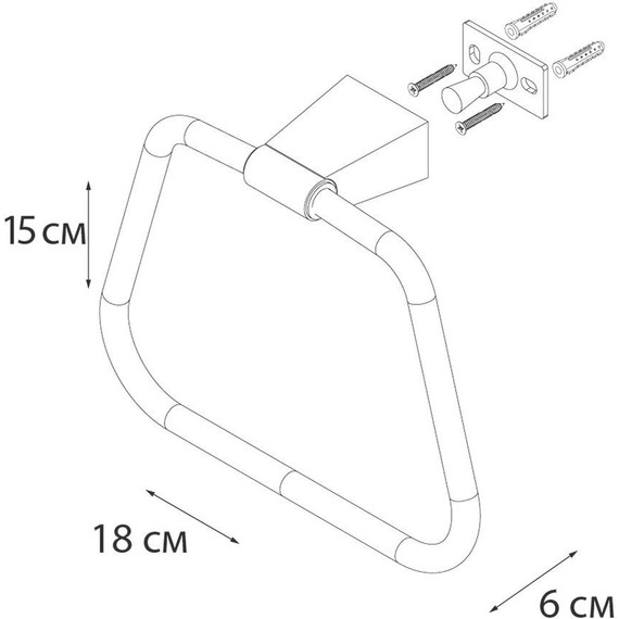 Кольцо для полотенец Fixsen Trend FX-97811, цвет чёрный матовый - фото 3