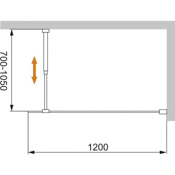 Душевая перегородка Cezares 120 см LIBERTA-L-1-120-C-NERO (телескопический кронштейн, стекло 8 мм) черный/прозрачное - фото 5