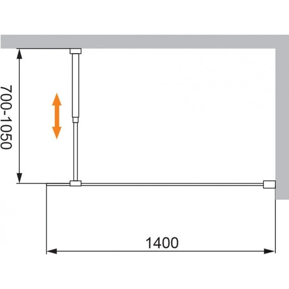 Душевая перегородка Cezares 140 см LIBERTA-L-1-140-C-Cr (телескопический кронштейн, стекло 8 мм) хром/прозрачное - фото 5