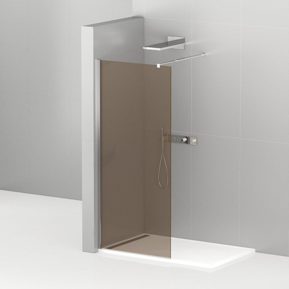 Душевая перегородка Cezares 120 см LIBERTA-L-1-120-BR-Cr (телескопический кронштейн, стекло 8 мм) хром/бронза - фото 