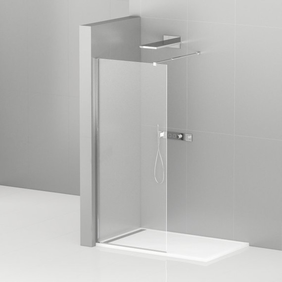 Душевая перегородка Cezares 80 см LIBERTA-L-1-80-C-Cr (телескопический кронштейн, стекло 8 мм) хром/прозрачное - фото 