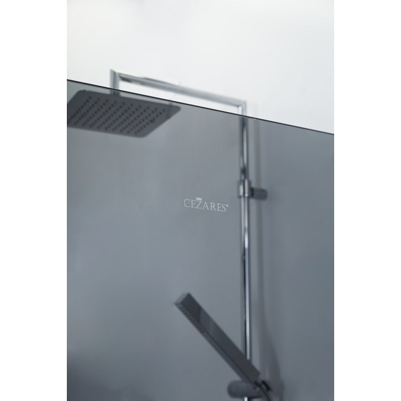 Душевая перегородка Cezares 100 см LIBERTA-L-1-100-GR-Cr (телескопический кронштейн, стекло 8 мм) хром/тонированное - фото 4