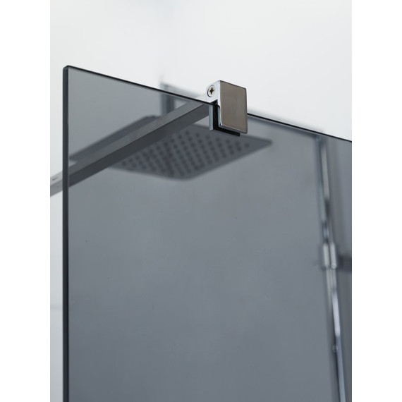 Душевая перегородка Cezares 80 см LIBERTA-L-1-80-GR-Cr (телескопический кронштейн, стекло 8 мм) хром/тонированное - фото 6