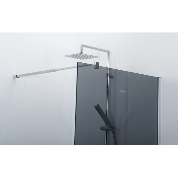 Душевая перегородка Cezares 80 см LIBERTA-L-1-80-GR-Cr (телескопический кронштейн, стекло 8 мм) хром/тонированное - фото 5