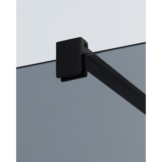 Душевая перегородка Cezares 110 см LIBERTA-L-2-110-GR-NERO (телескопические кронштейны, стекло 8 мм) черный/тонированное - фото 3