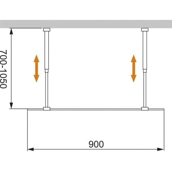 Душевая перегородка Cezares 90 см LIBERTA-L-2-90-BR-Cr (телескопические кронштейны, стекло 8 мм) хром/бронза - фото 5