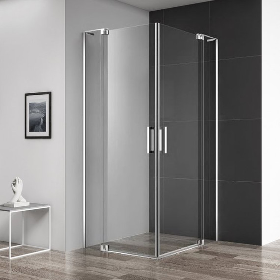 Душевое ограждение Cezares (100-110)x(100-110) см SLIDER-A-2-100/110-C-Cr (стекло 8 мм) хром/прозрачное - фото 