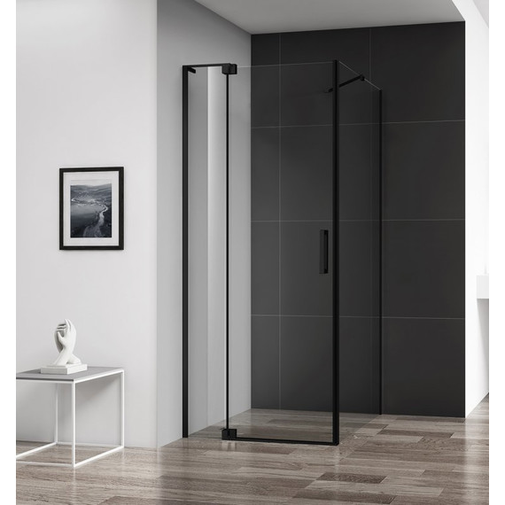 Душевое ограждение Cezares 70-80x90 см SLIDER-AH-1-90-70/80-BR-NERO (стекло 8 мм) черный/бронзовое - фото 