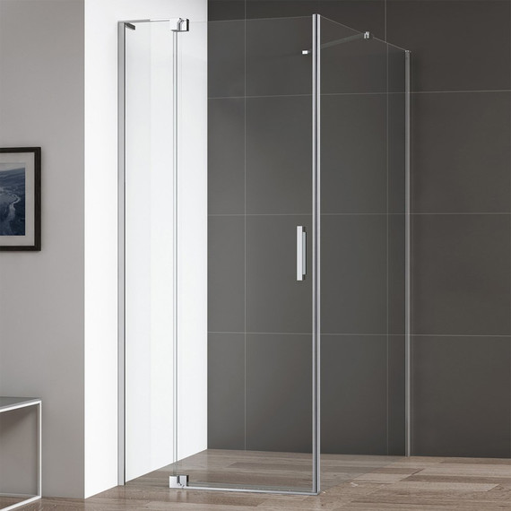 Душевое ограждение Cezares 100-110x90 см SLIDER-AH-1-90-100/110-BR-Cr (стекло 8 мм) хром/бронзовое - фото 