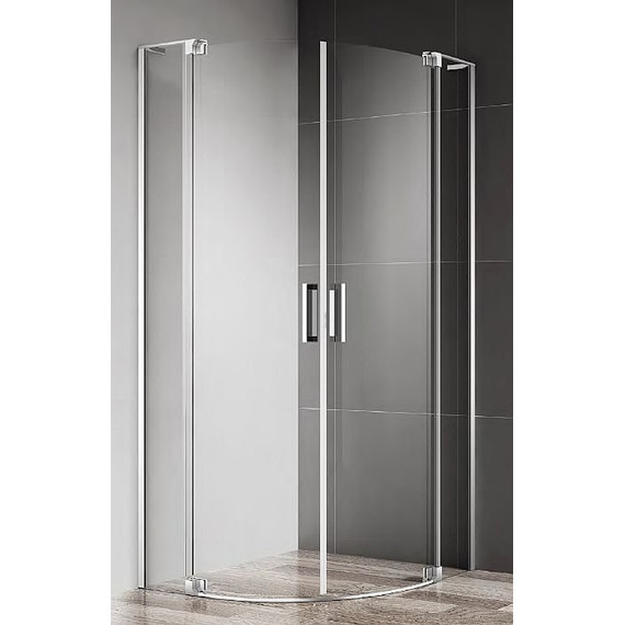 Душевое ограждение Cezares (80-90)x(80-90) см SLIDER-R-2-80/90-C-Cr (стекло 8 мм) хром/прозрачное - фото 