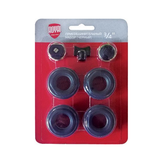 Набор присоединительный Royal Thermo 3/4 RT03.1-1, чёрный - фото 