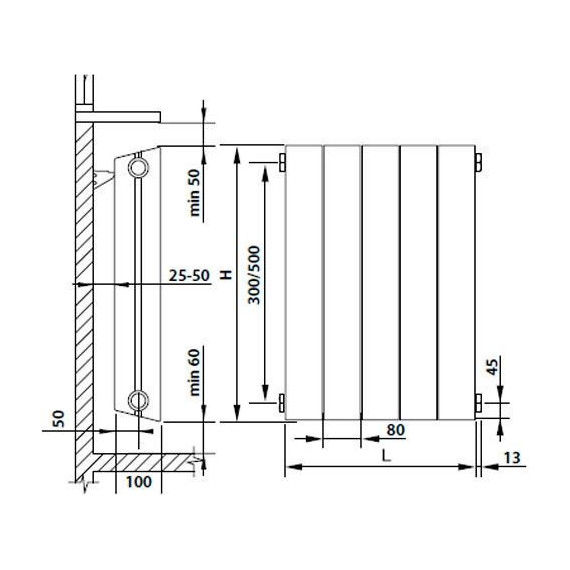 Радиатор Royal Thermo Piano Forte 500 Silver Satin 640х590 мм (8 секций) - фото 3