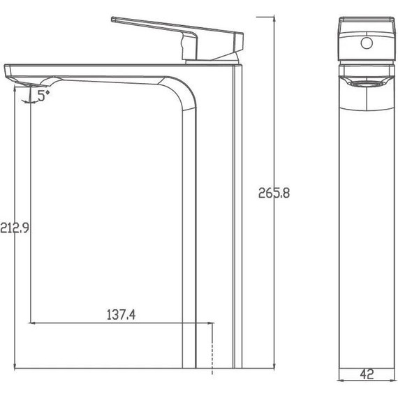 Смеситель для раковины высокий Haiba HB11810 - фото 3
