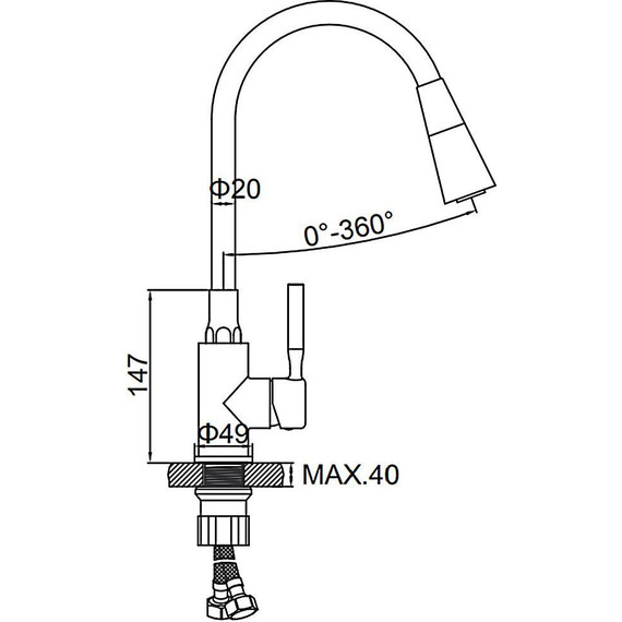 Смеситель для кухни Ledeme L4199-3, белый/хром - фото 6