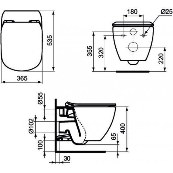 Инсталляция Ideal Standard Prosys Frame 120 M с подвесным унитазом Tesi AquaBlade T3868V1, Цвет производителя: белый - фото 11