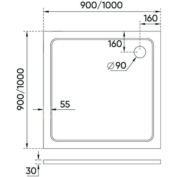 Поддон Veconi Tezeo stone 100х100 см TZ08-100K-01-19C3 - фото 2