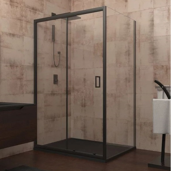 Душевое ограждение Veconi Rovigo 150х100 см RV046B-150100PR-01-19C1, чёрный/прозрачное - фото 
