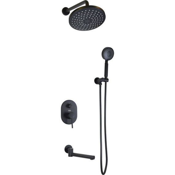Душевая система для ванны Bronze de Luxe Scandi 14582B, черный матовый - фото 