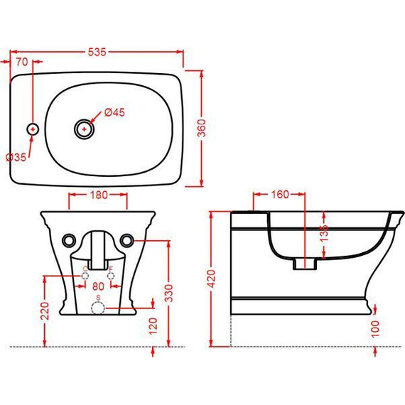 Биде подвесное ArtCeram Civitas CIB001 34 00 grigio acquarello*1 - фото 3