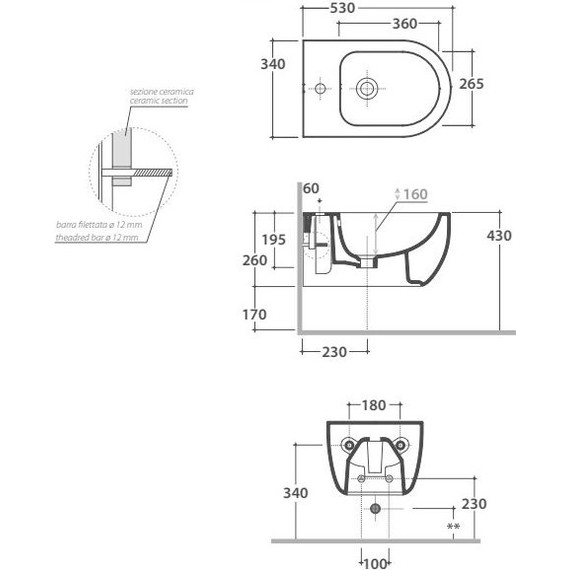 Биде подвесное Globo Mode MES09BI*1 - фото 7