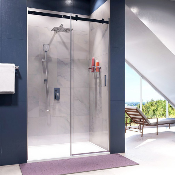 Душевая дверь WasserKraft Alme 140 см 15R31 (стекло 8 мм), хром/прозрачное - фото 4