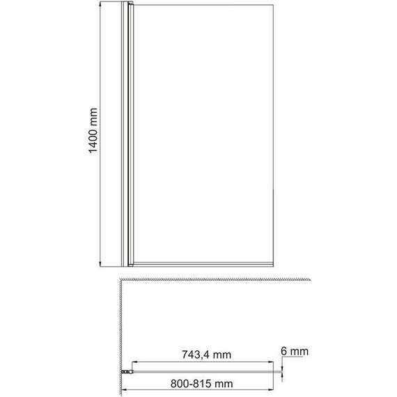 Шторка для ванны WasserKraft Berkel 80 см 48P01-80LM, хром/матовое - фото 3