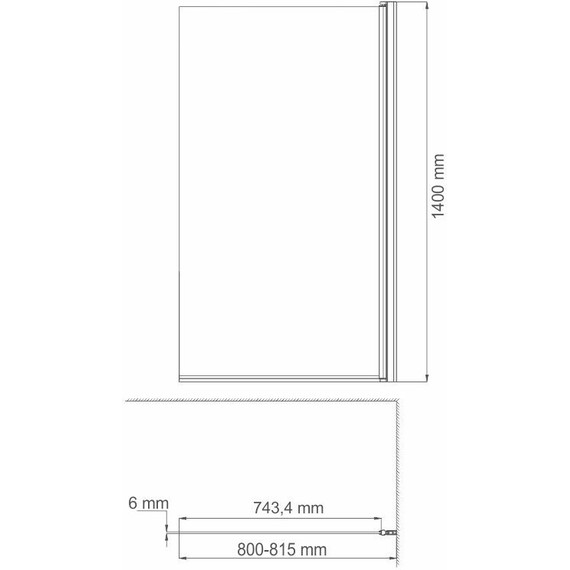 Шторка для ванны WasserKraft Berkel 80 см 48P01-80RM, хром/матовое - фото 3