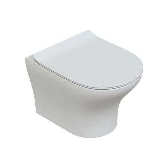 Унитаз подвесной безободковый Sole Omega с тонкой крышкой микролифт - фото 