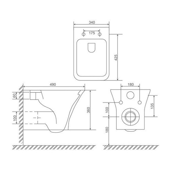 Унитаз подвесной безободковый Sole Quadro с тонкой крышкой микролифт - фото 5