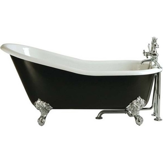 Ванна отдельностоящая Magliezza Gracia CR 170x76 см, черный (ножки хром) - фото 