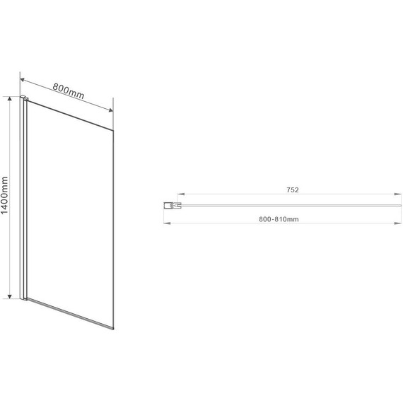 Шторка для ванны Vincea 80 см VSB-11800CGB, черный/тонированное - фото 2