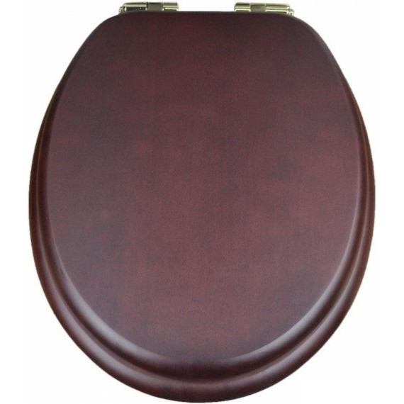 Сиденье с крышкой для унитаза Magliezza микролифт 9000M-DO, махагон матовый, петли золото - фото 