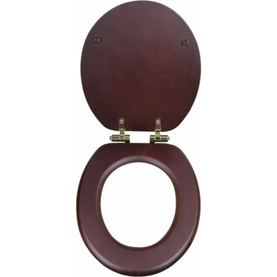 Сиденье с крышкой для унитаза Magliezza микролифт 9000M-DO, махагон матовый, петли золото - фото 2