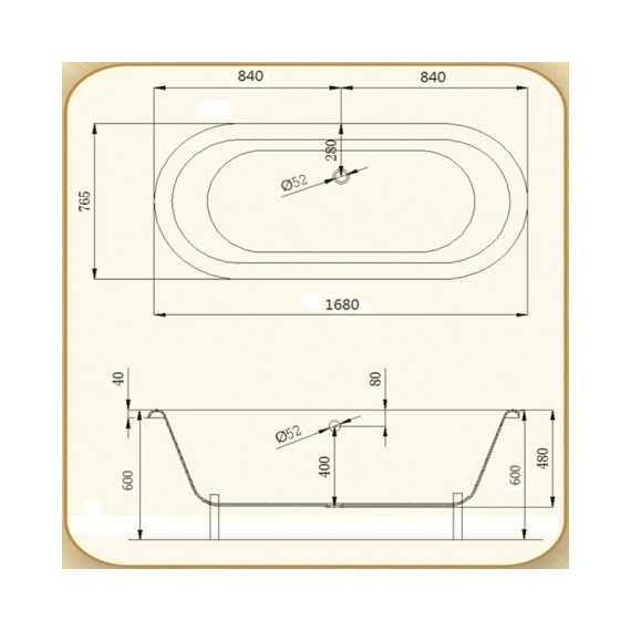 Ванна отдельностоящая Magliezza Patricia WH 168x76 см (ножки белые) - фото 6