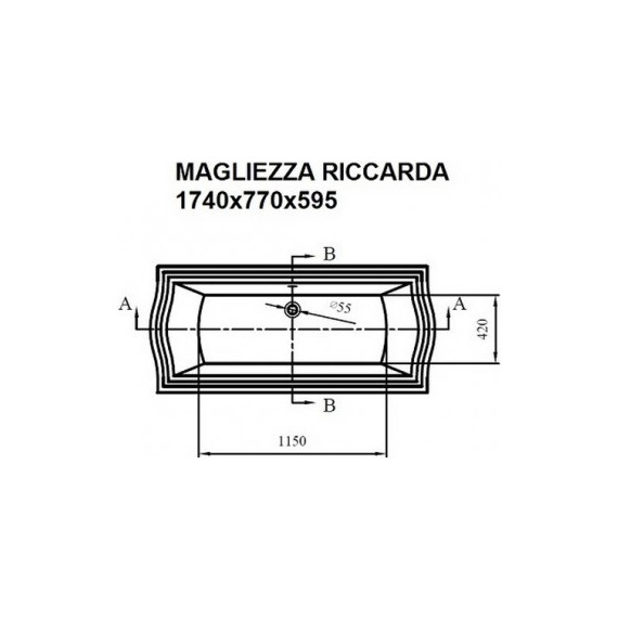 Ванна отдельностоящая Magliezza Riccarda BR 174x77 см (ножки бронза) - фото 3