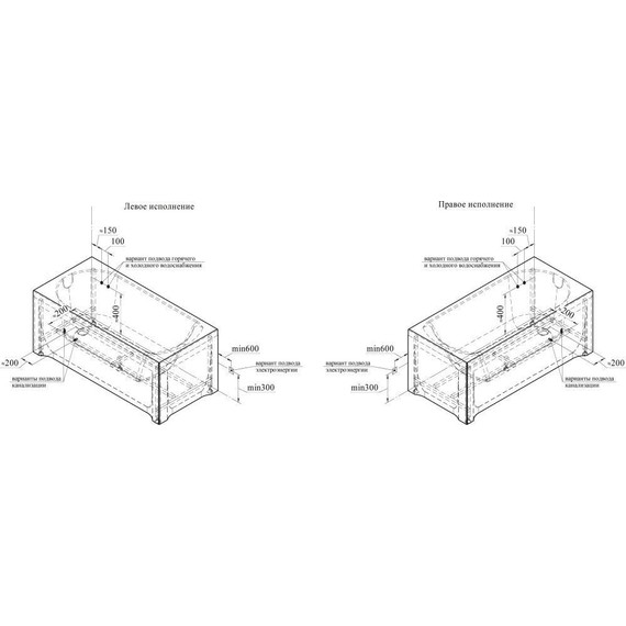 Ванна акриловая Радомир Николь 150x70 см (в комплекте каркас), Размер - мм: 1500х700 - фото 13