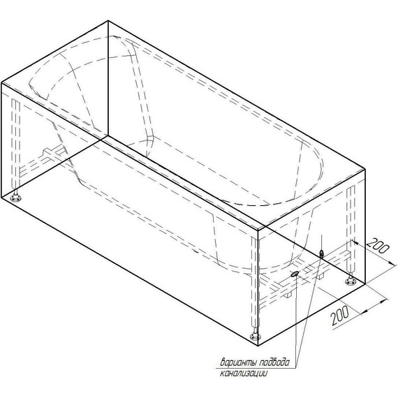 Ванна акриловая Радомир Николь 168x70 см (в комплекте каркас), Размер - мм: 1700х700 - фото 13