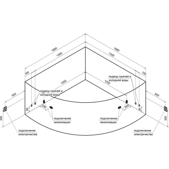 Ванна гидромассажная Радомир Филадельфия 168x168 см (Гидромассаж "Стандарт" Chrome) - фото 3