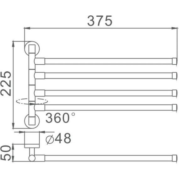 Держатель для полотенца Haiba HB8714, цвет чёрный матовый - фото 2
