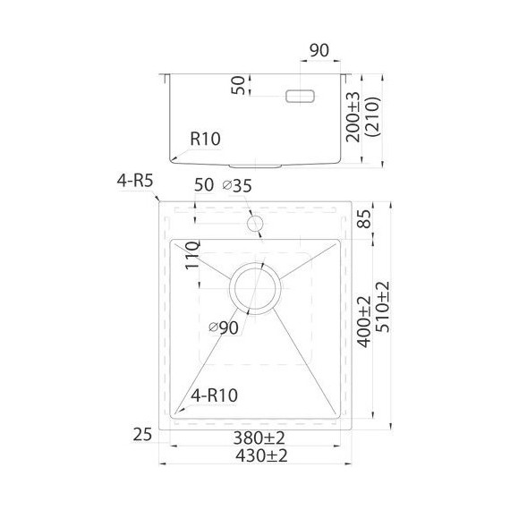 Кухонная мойка Iddis Haze HAZ43S0i77 1 мм, сатин - фото 4