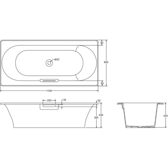 Ванна чугунная Jacob Delafon Volute 170х80 см E6D901-0 - фото 4