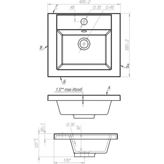 Тумба подвесная с раковиной Art&Max Family-400-2C-SO-PB 40 см, сканди - фото 6