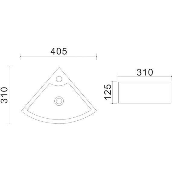 Раковина угловая Azario 43 см AZ-4299 - фото 3