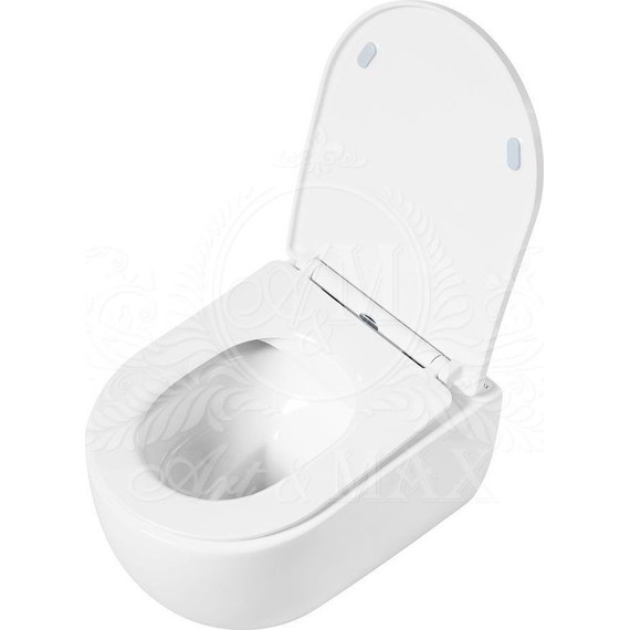 Унитаз подвесной безободковый Art&Max Bologna AM211CHR - фото 9