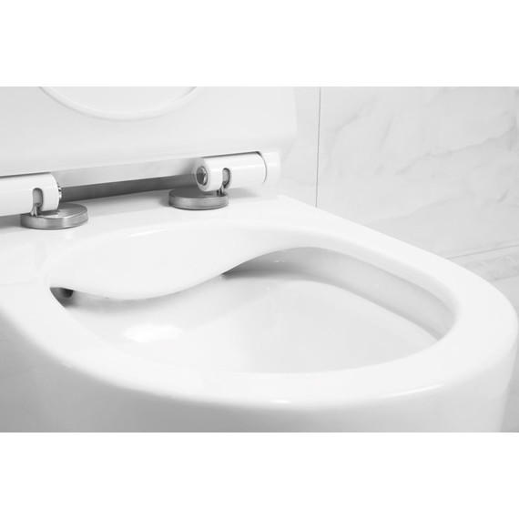 Унитаз подвесной безободковый Art&Max Bologna AM211CHR - фото 4